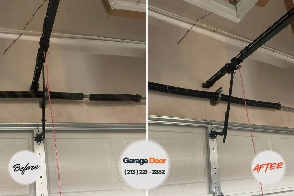 Before and after: garage door repair Anson, TX